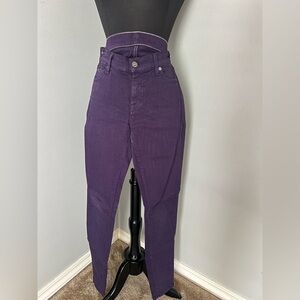 7 for All Mankind Mid-rise Purple Skinny Jean